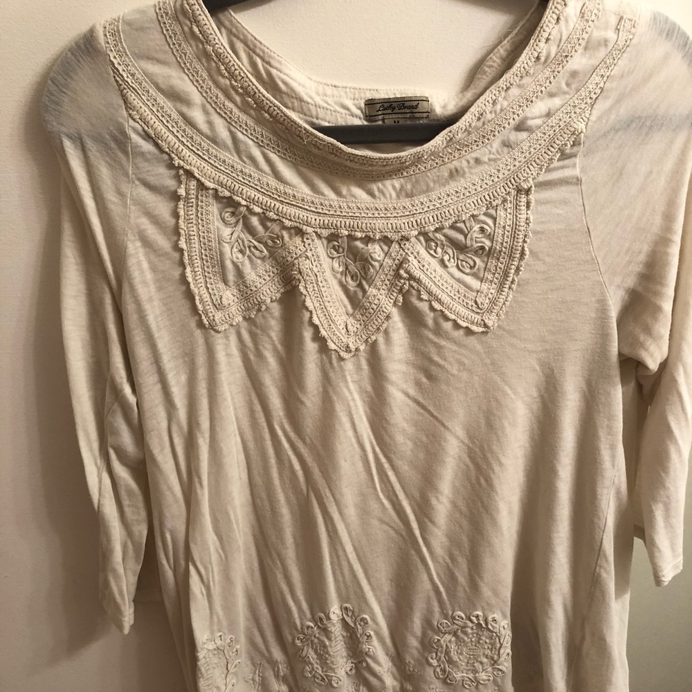 5 for 30$ 💜 Lucky Brand Beige Knit Half Sleeve